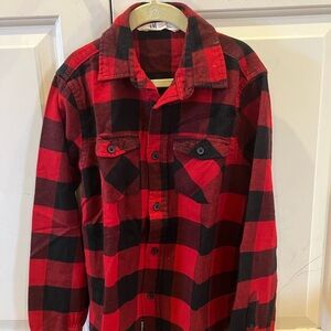 H&M Red and Black Plaid Flannel Shirt